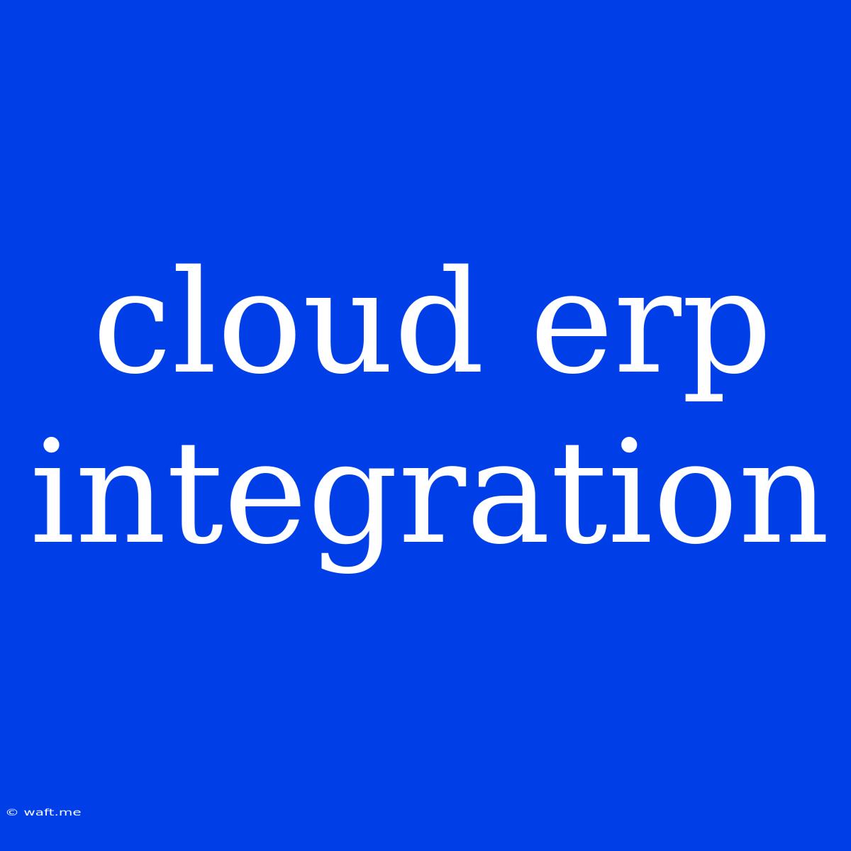 Cloud Erp Integration